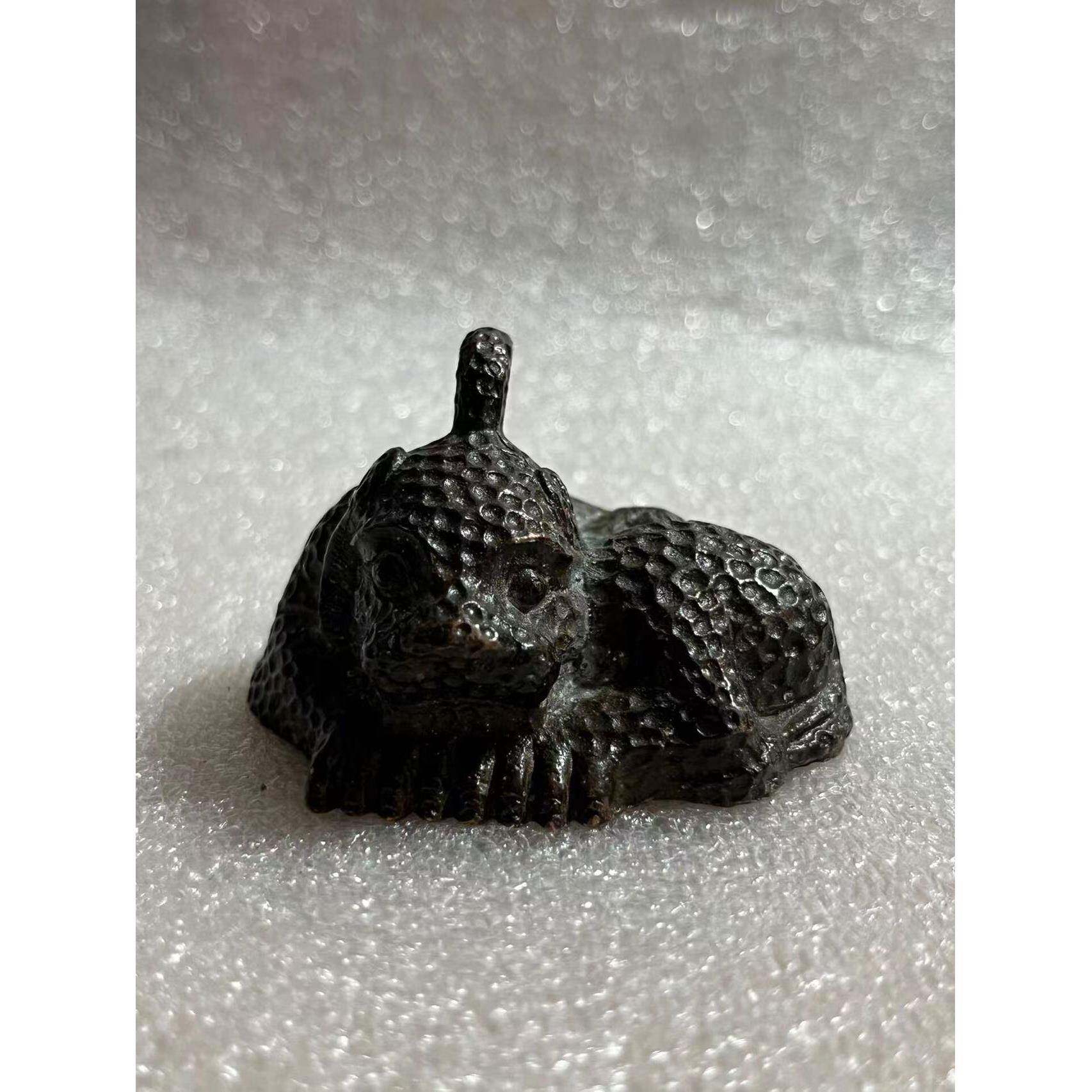 古董古玩铜器仿古狮子北辽金时期小铜狮子家居复古工艺送朋友