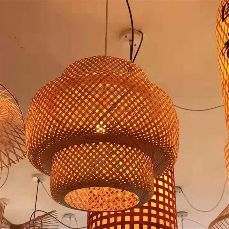 新中式火锅店吊灯竹艺个性创意竹灯欧式乡村风格竹编吊灯工厂直销