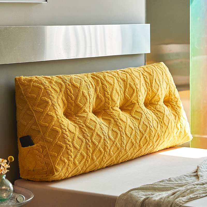 塔芙绒三角靠背垫床头软包u靠背卧室榻榻米床上可拆洗毛绒靠枕宿