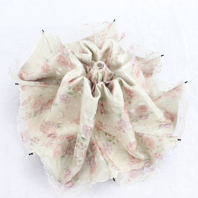 双层蕾丝刺绣太阳伞黑胶防晒防紫外线女神公主小清新W遮阳晴雨两