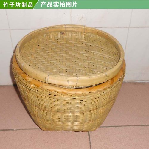 箩筐竹编收纳筐手工箩篓竹簸箕小竹筐G收纳筐竹编制品家用装饰品