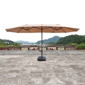 户外庭院家具遮阳伞m中柱伞长方形三头伞露台双头遮阳伞防雨户外