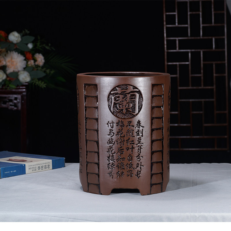 宜兴仿古精品紫砂花盆p复古四方六角盆景兰花盆君子兰陶瓷特大花,鲜花速递/花卉仿真/绿植园艺,花盆,淘宝优惠券,粉丝福利购,淘宝优惠卷