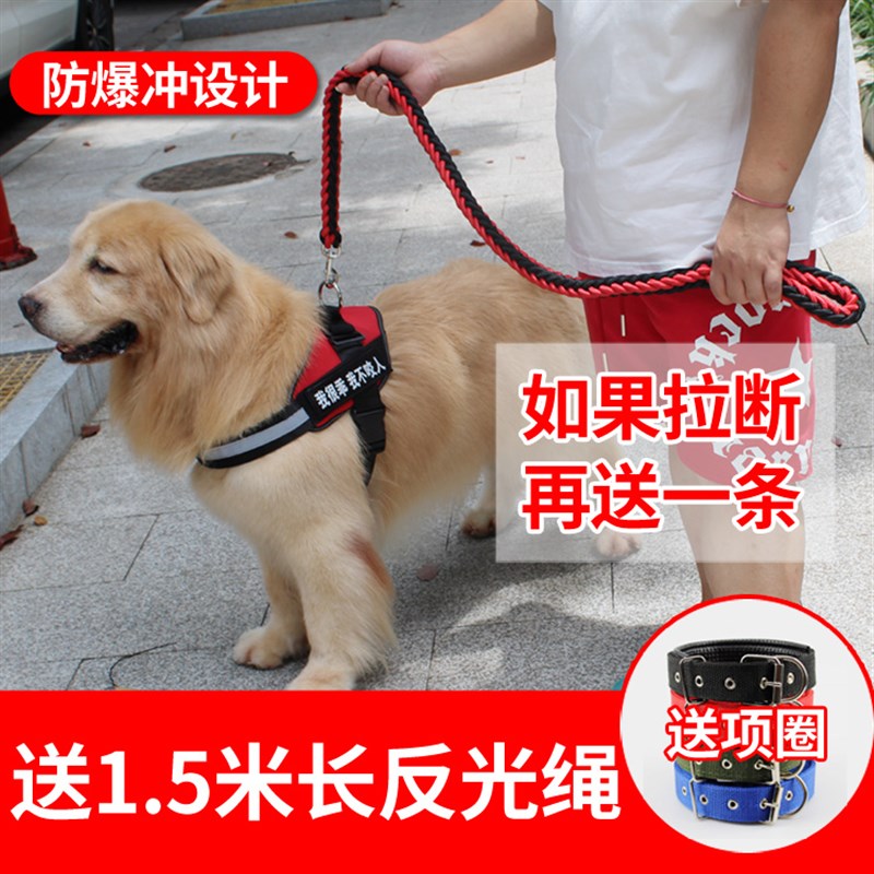 狗狗胸背带背心式牵引绳拉布拉多金毛中型大型犬S遛狗绳狗链子用