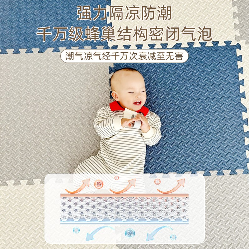 2cm儿童拼接地垫家用客厅泡沫地D垫卧室爬爬垫铺地板垫子爬行垫厚