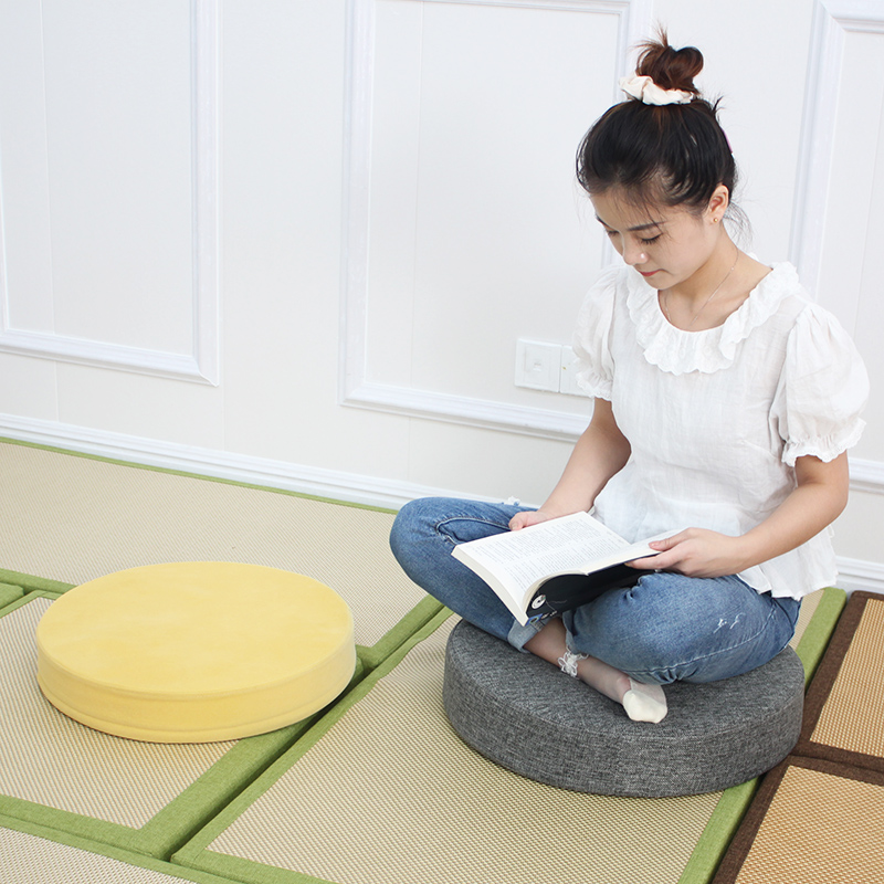 圆形坐垫藤椅屁垫冬季天鹅绒毛绒绒E海绵垫子榻榻米地上打坐蒲团