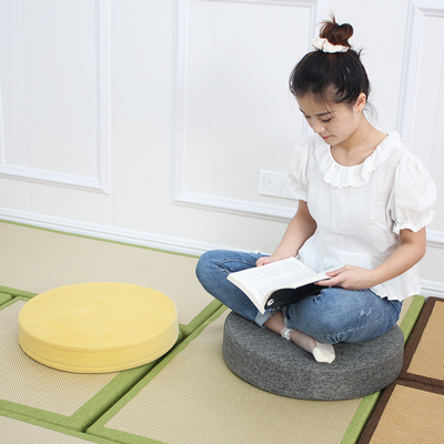 圆形坐垫藤椅屁垫冬季天鹅绒毛绒绒E海绵垫子榻榻米地上打坐蒲团