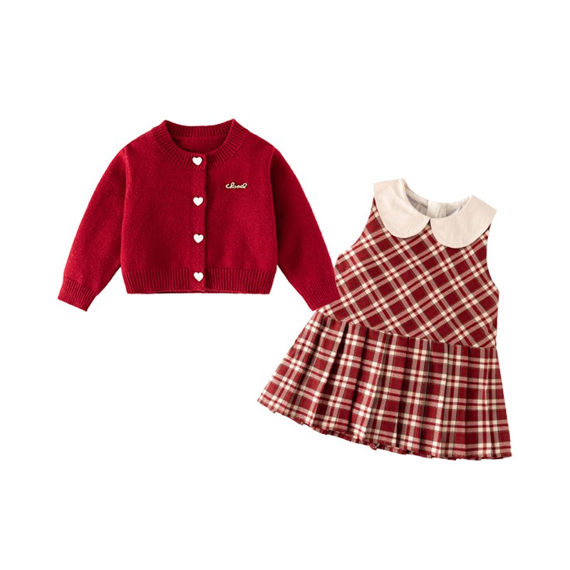 班喜迪女童连衣裙秋装新款儿童z公主裙女宝宝周岁礼服春秋开衫裙