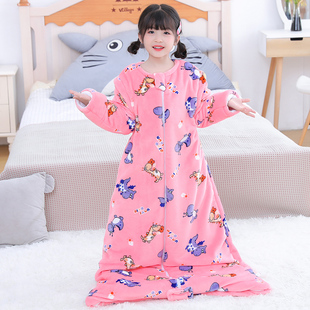 宝宝儿童睡袋小学生m午休中大童防踢被子春秋款男孩秋冬季冬天加