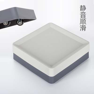 正方形移动花盆托盘底座带t万向轮花盘拖滚轮滑轮白色塑料隐藏隐