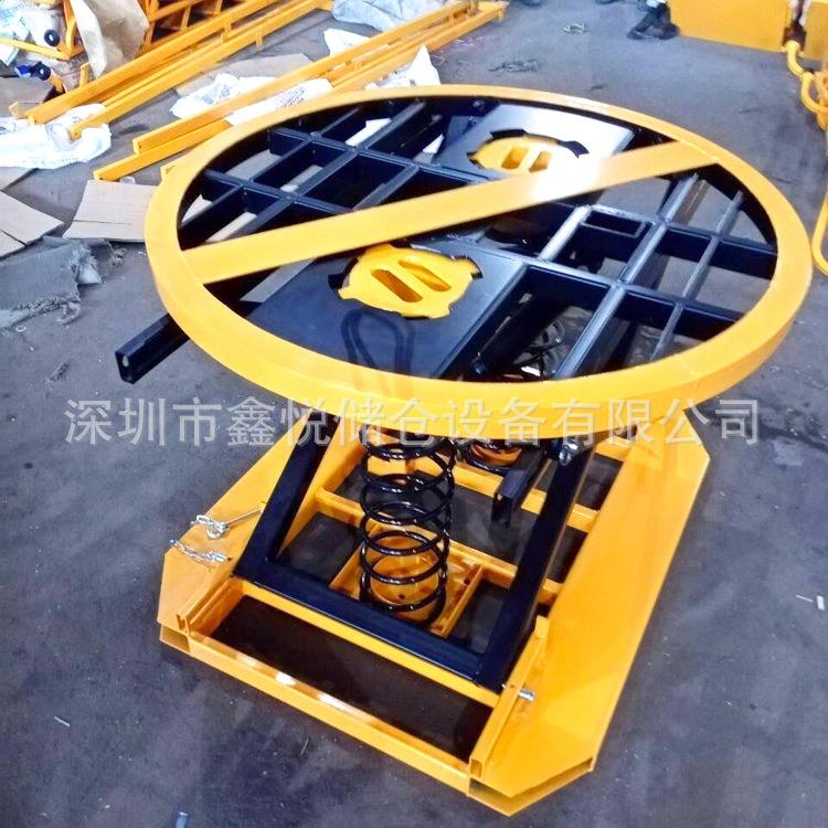 弹簧升降平台1吨2吨圆形旋转托盘弹簧升降台 自重平衡平台车