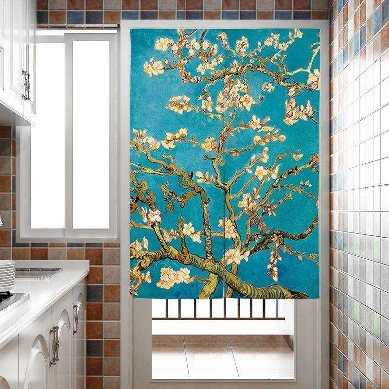 布艺门帘隔断帘免打孔家用卧室厨房帘子布帘半帘卫生间厕所风水帘,3C数码配件,USB灯,淘宝优惠券,粉丝福利购,淘宝优惠卷