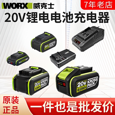 原装20V锂电电池通用4.0 大脚板WA3016 电动工具充电器
