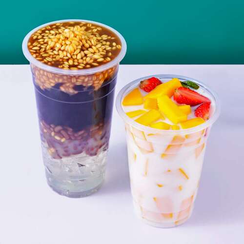 Custom disposable 12 16 20 oz bubble tea boba plastic cups