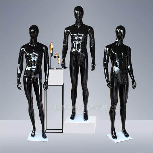 2025新款男模特道具亮黑色男模 人体模特男全身mannequin body