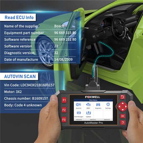 FOXWELL NT604 Elite OBD2汽车扫描仪 ABS 气囊 发动机 传动系统