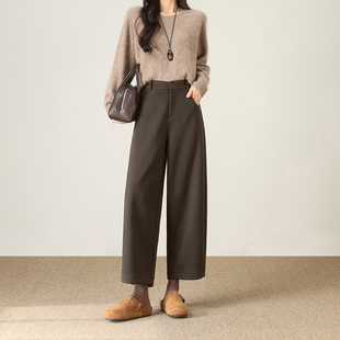 萝卜九分气球裤 加绒加厚奶奶烟管老爹裤 女2025秋冬新款 咖色哈伦裤