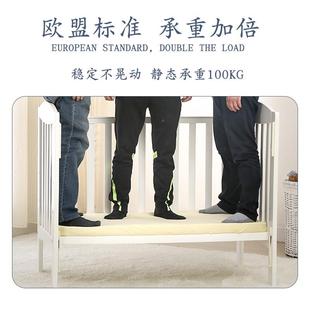 床蓝色 工厂实木婴白儿床大可拼接床欧多功QCE能宝宝床变儿童式