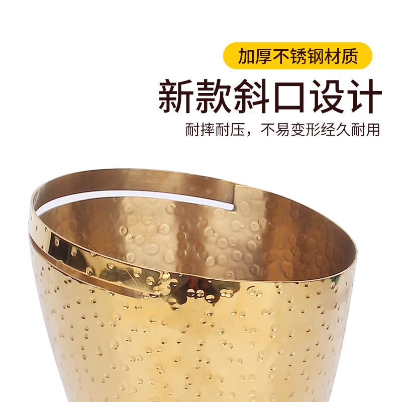 不锈钢锤点圆锥形香槟桶冰桶小食盅西餐冰块桶KTV酒吧冰粒啤酒桶