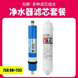 RO反渗透膜后置小T33活性炭 净水器滤芯通用家用第四级第五级套装