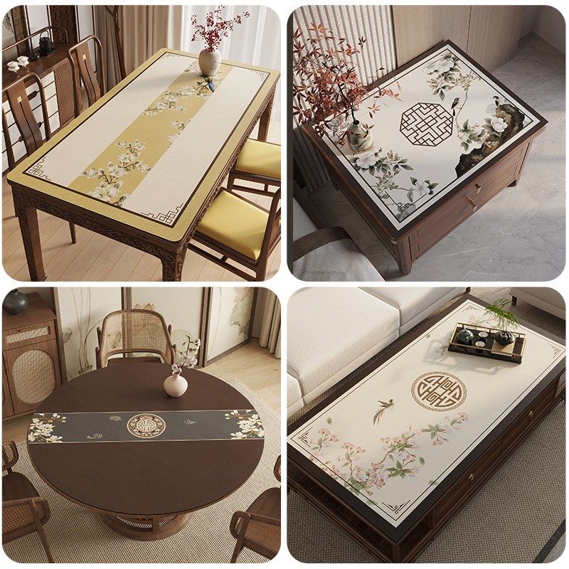 茶几桌布防油防水茶几垫轻奢长方形免洗新中式桌垫餐桌垫茶几垫布,居家布艺,茶几垫,淘宝优惠券,粉丝福利购,淘宝优惠卷