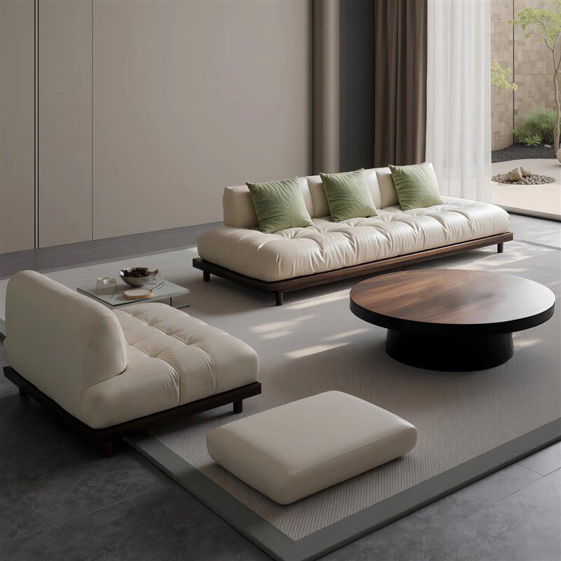 真皮沙发客厅2025新款高端实木三人位直排一字型定制宋氏美学家俱