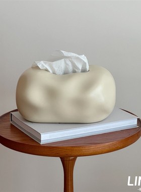 林与/侘寂风陶瓷纸巾盒ins抽纸盒高级感家用客厅茶几桌面装饰摆件