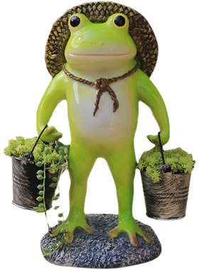 创意个性大青f蛙多肉花盆摆件户外花园庭院造景装饰动物树脂花器