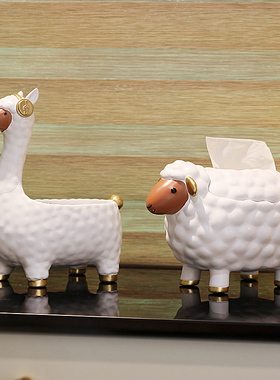 入户玄关钥匙收h纳摆件客厅茶几鞋柜门口羊驼装饰品乔迁新居礼品