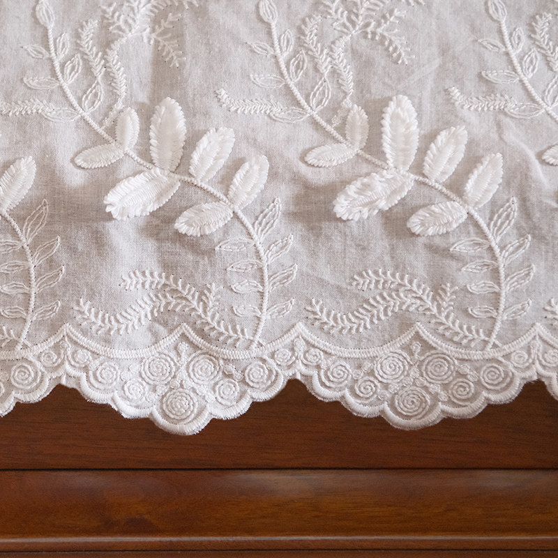 钢琴罩[重工刺绣]白色蕾丝防尘半罩电子琴盖布轻奢高级感法式布艺