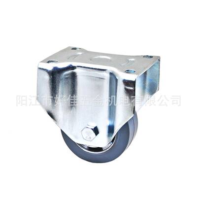 源头工厂产品10X05mm好款静音铝芯100X50灰色弹欧力橡胶0定向脚轮