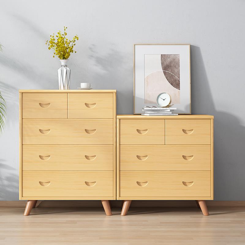 7带腿斗柜收纳储物多功能松木抽屉T柜简易VXM柜二三柜四柜五斗定