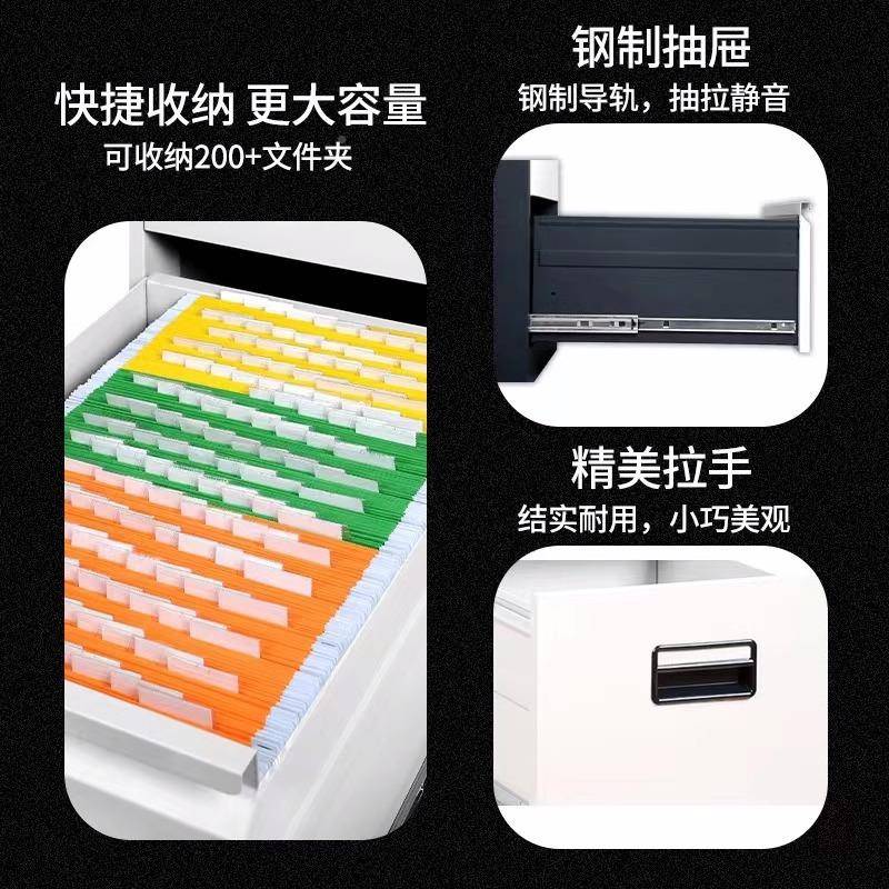 办公室铁皮柜挂柜箱抽柜档案合同带锁矮柜劳文23221件柜卡抽屉屉