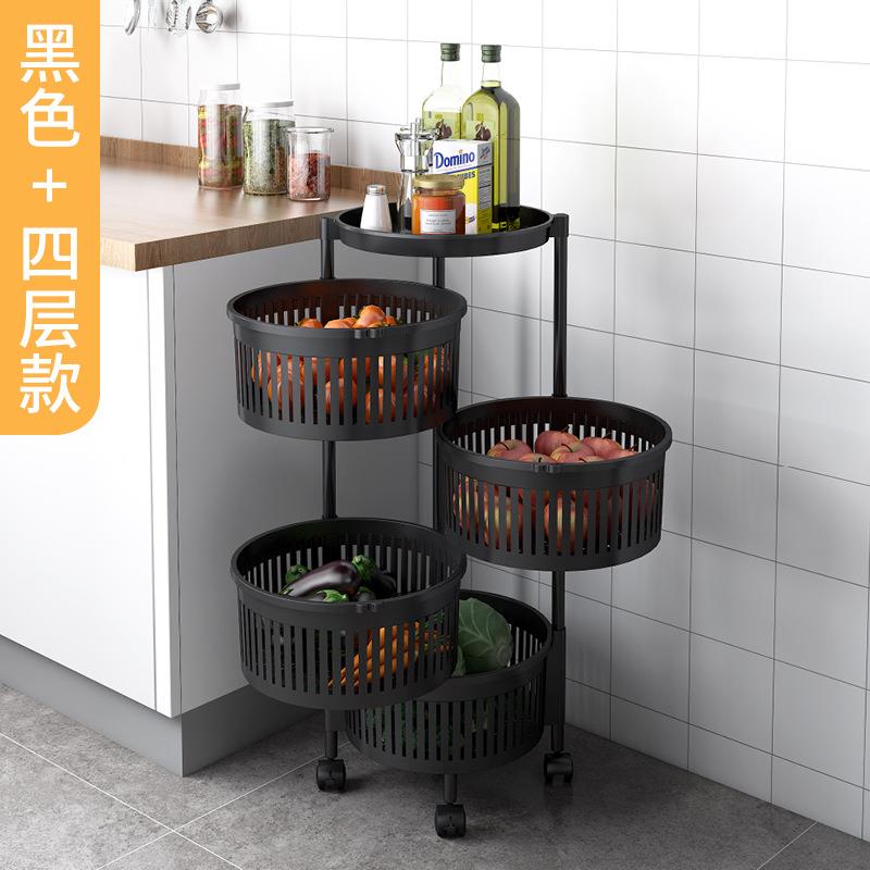 多功厨房纳置物架厂家免安装家用多层能可旋转地240落果蔬收架