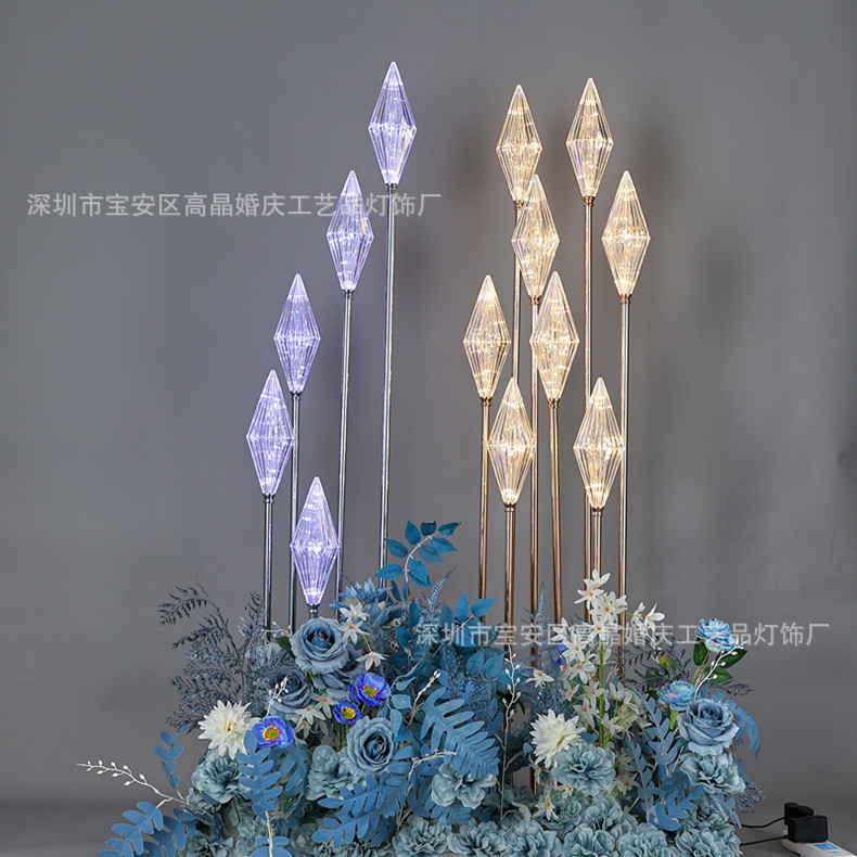 婚礼路引8头菱形钻石路引灯摆件舞台场景布置道具装饰婚庆道具
