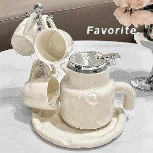 家用陶瓷水杯茶具泡茶壶2024新款 高档轻奢水壶套装 花茶壶乔迁新居