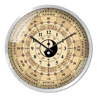 子丑寅卯十二时辰挂钟子午流注经络运行图时钟养生美体中医保健钟