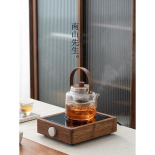 1VF77HTJPR胡桃木电陶炉煮茶器家用茶热炉蒸茶养生壶壶玻煮璃小型