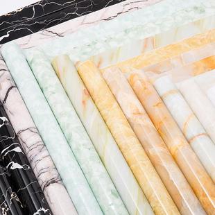 防水纸背自粘PV墙壁仿真大理石纹墙纸客厅电视景家655C具翻新墙贴