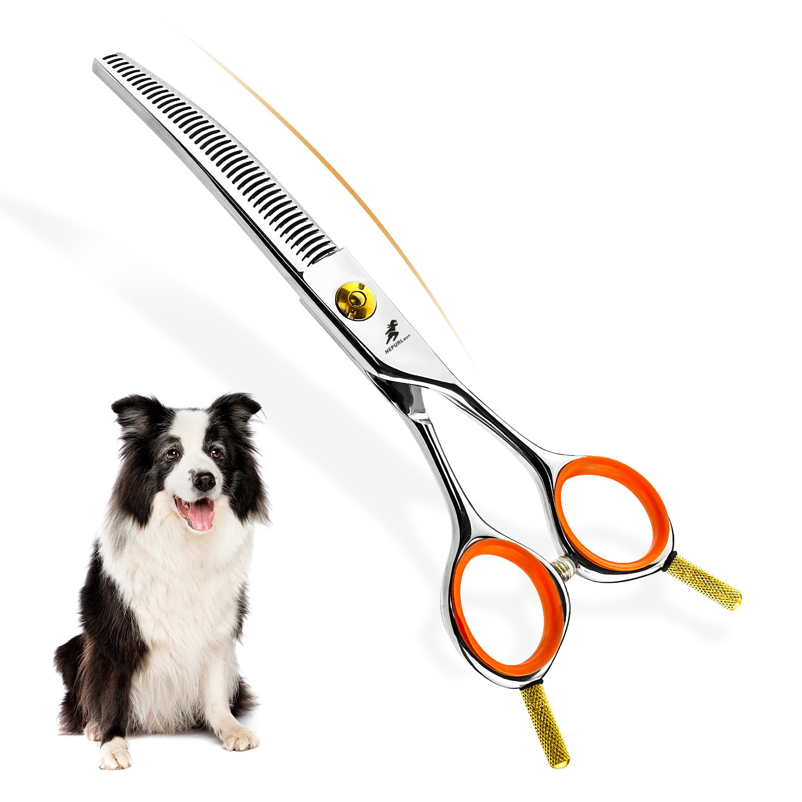 6寸宠物弯牙剪打薄修毛送包