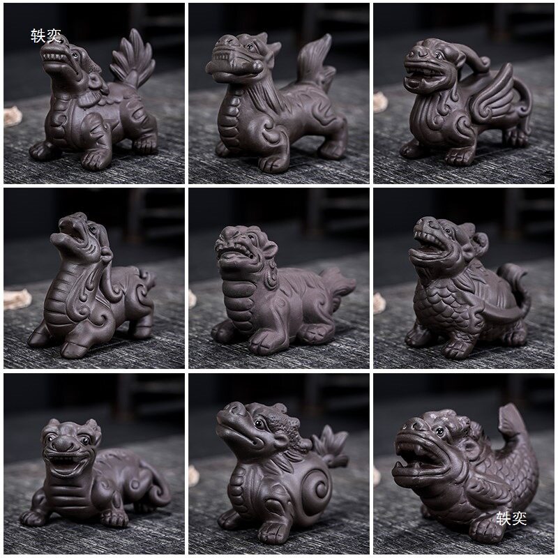 龙九子紫砂创意茶宠摆件