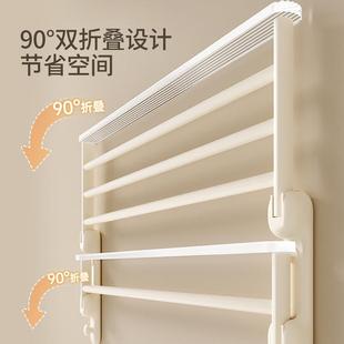 奶油风浴置物架亚巾克力毛架免打孔生间浴巾室架565浴室收纳挂卫