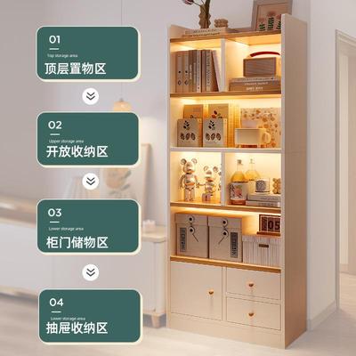 书架物架落地客多层储物WRN柜厅家用收纳展示柜子置电视书柜旁置