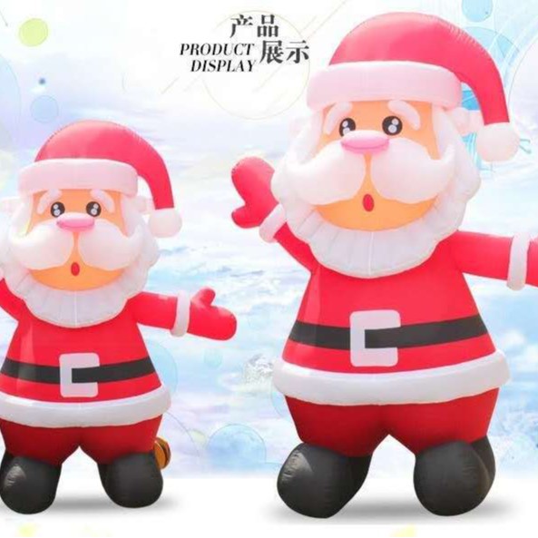 圣诞节充气开业圣诞树爬墙圣诞老人雪人火车头行走卡通拱门气模