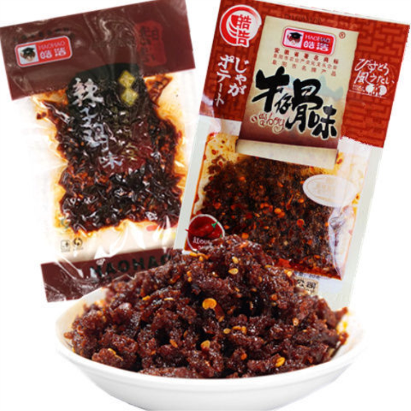 皓浩牛仔骨味素肉辣条辣子鸡味香辣麻辣8090怀旧小吃解馋零食14克