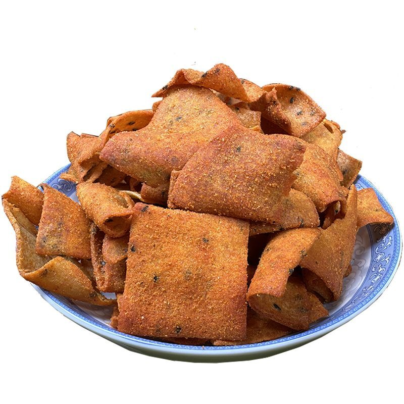 煎饼脆锅巴西安手工花椒老式脆薄片锅巴麻辣煎饼脆片零食陕西特产