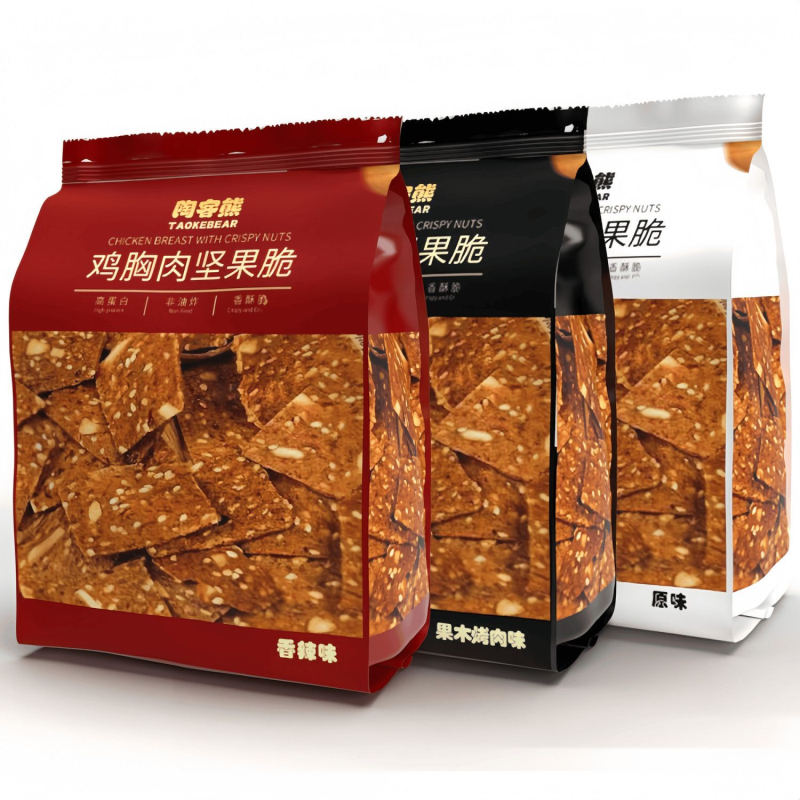 【特价6大袋】鸡肉薄脆芝麻巴旦木坚果脆果木烤肉香辣味网红零食
