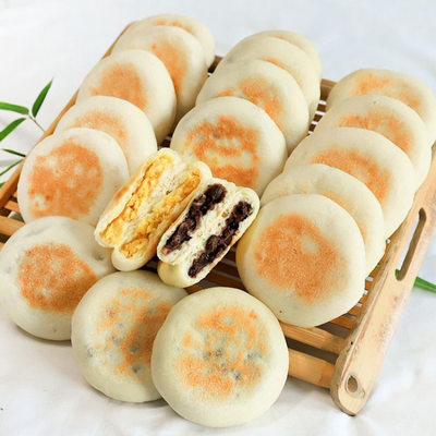 红豆馅饼开袋即食豌豆馅饼软饼懒人早餐饼健身餐食微甜不腻
