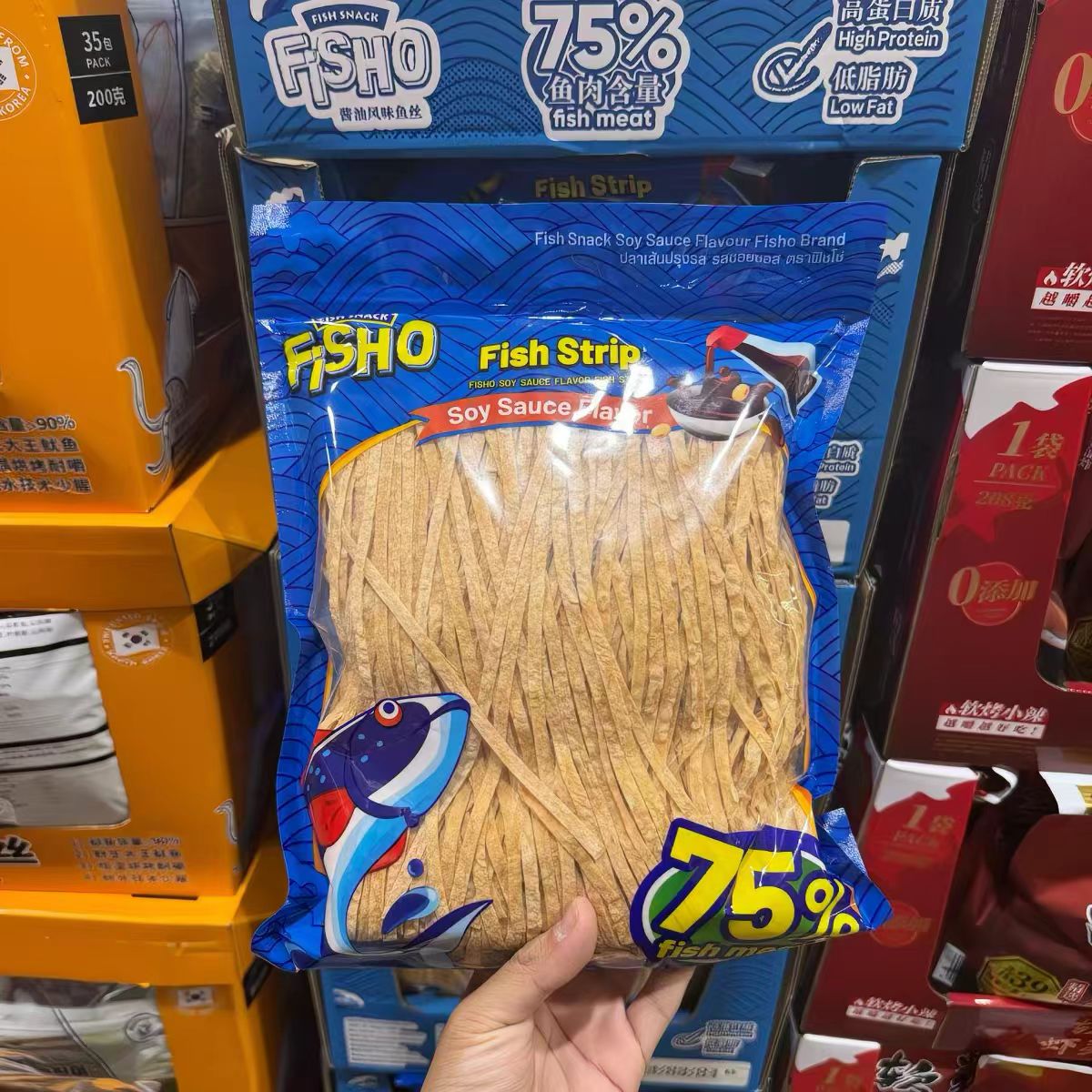 山姆FISHO泰国进口酱油风味鱼丝咸甜鲜香绵韧耐嚼代购官方旗舰店