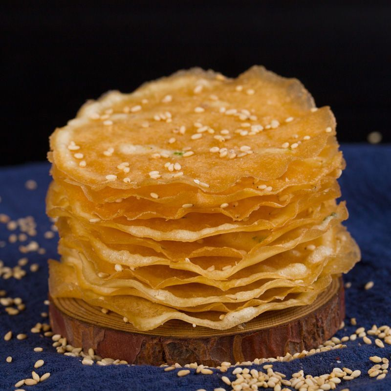 香煎薄脆饼波浪佳葱香薄脆饼干超薄原味海苔味麻辣味休闲解馋零食